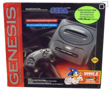 NTSC-CD SEGA Genesis 2 Sonic 2 System / NFL Football 94 / SEGA Visions Magazine Box