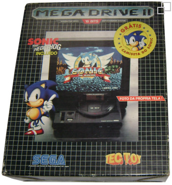 PAL-M TecToy Mega Drive II Sonic / Shirt Box
