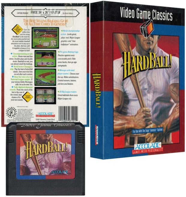 HardBall NTSC-US Accolade Video Game Classics Cardboard Pack NTSC USA Accolade Ballistics Video Game Classics Cover