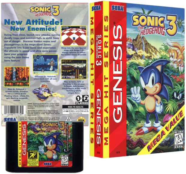 Sonic 3 NTSC-US Mega Hit Series Pack NTSC USA Mega Hit Series Cover