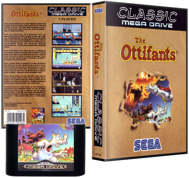 The Ottifants Classic Mega Drive Pack PAL/SECAM Classic Mega Drive Cover